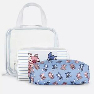 Disneys Stitch & Angel set of 3 makeup bags